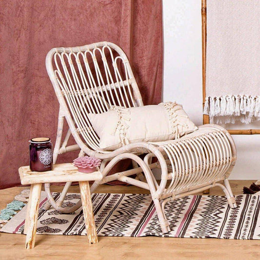 Taburete de Madera Natural Woody - 34 x 24 x 32cm-ivvidek