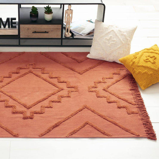 Alfombra de algodón Terracota "Inca" - 120x170cm-ivvidek