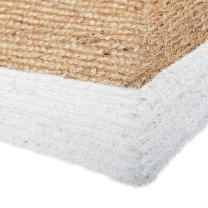 Alfombra de Yute con Borde Blanco - 120x170cm-ivvidek