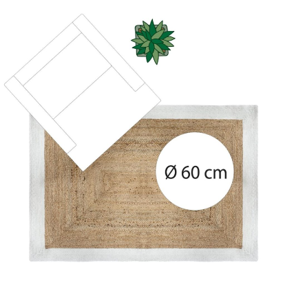 Alfombra de Yute con Borde Blanco - 120x170cm-ivvidek