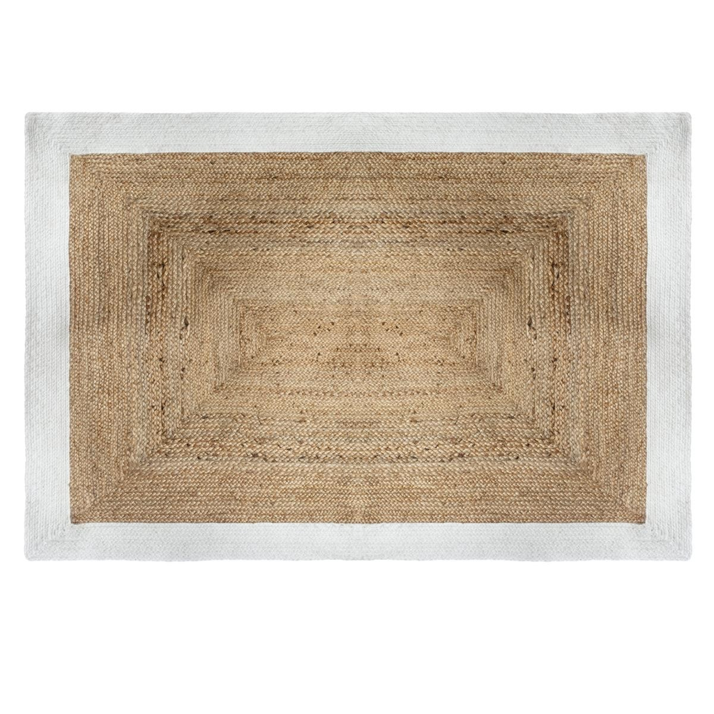 Alfombra de Yute con Borde Blanco - 120x170cm-ivvidek