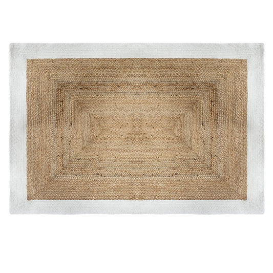 Alfombra de Yute con Borde Blanco - 120x170cm-ivvidek