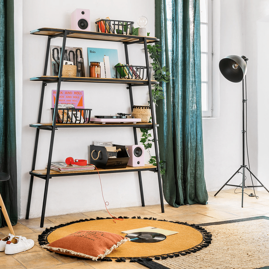 Alfombra Mostaza con Pompones - Ø120cm-ivvidek