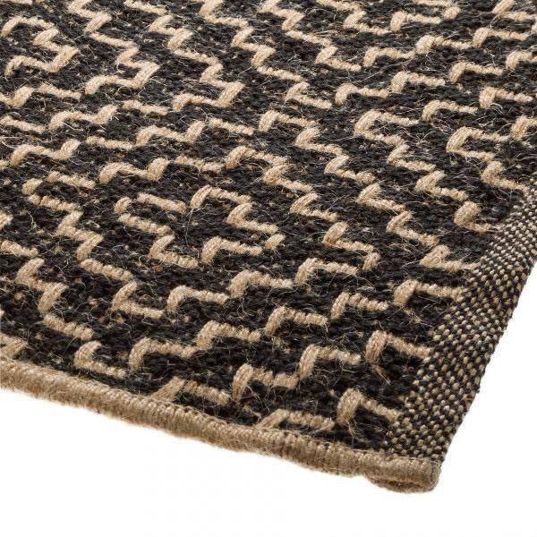 Alfombra Negra de Yute Natural - 120x170cm-ivvidek
