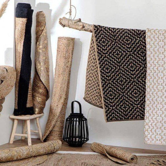 Alfombra Negra de Yute Natural - 120x170cm-ivvidek