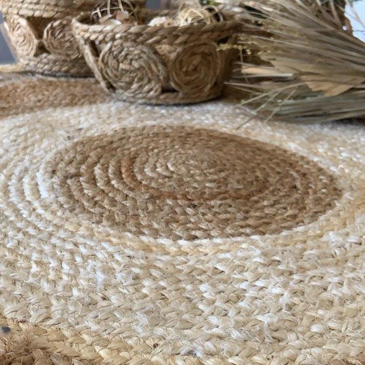 Alfombra Redonda Bicolor Yute - Ø100cm-ivvidek