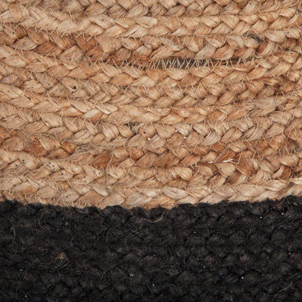 Alfombra Redonda Borde Negro - Yute Ø120cm-ivvidek