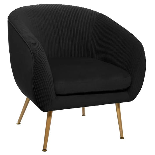 Sillón de Terciopelo Negro - "Solaro"
