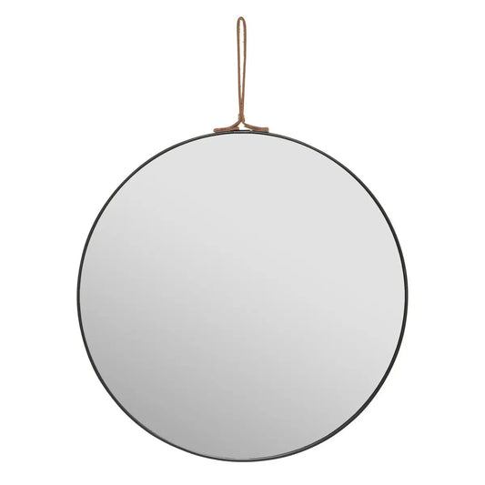 Espejos Redondos con Cuero - "Lilou" - S/3