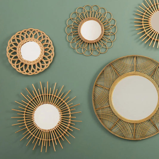 Espejo de Ratán Natural - "SOL"