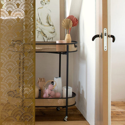 Carrito Camarera Efecto Ratán - "Arbela"