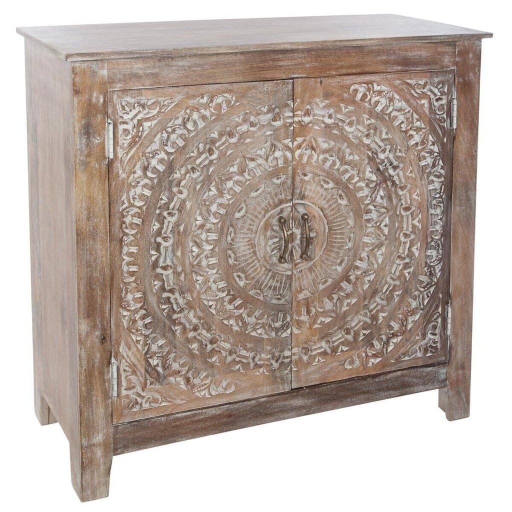 Aparador Tallado de Madera de Mango "Shirel” - 90x40x90cm-ivvidek