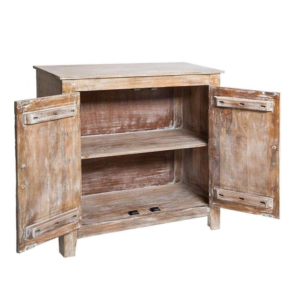 Aparador Tallado de Madera de Mango "Shirel” - 90x40x90cm-ivvidek