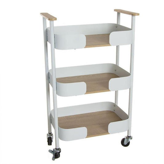 Carrito Auxiliar de Estilo Nórdico - BLANCO-ivvidek