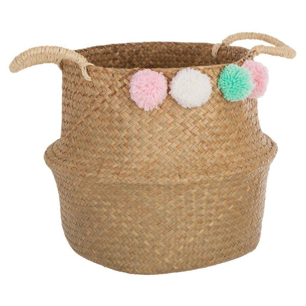 Cesta de Mimbre con Pompones-ivvidek