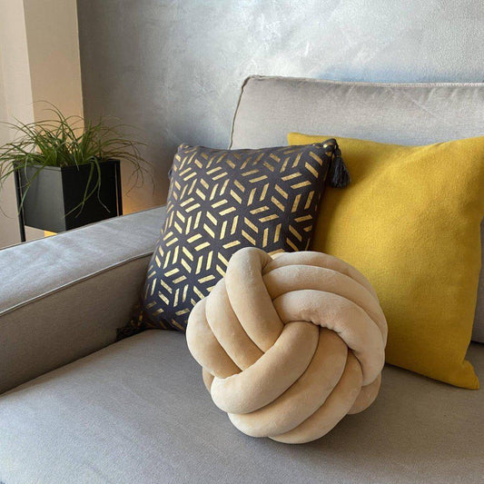 Cojín Terciopelo Nudo - Beige-ivvidek