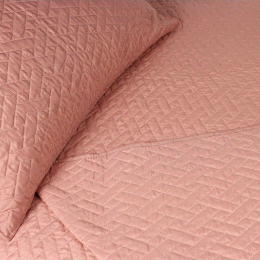 Colcha "LYON" con 2 Almohadones Rosa - 250 X 270CM-ivvidek