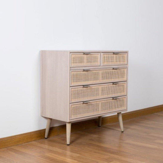 Cómoda de Rejilla y Ratán Trento - 80 x 37,5 x 81cm-ivvidek