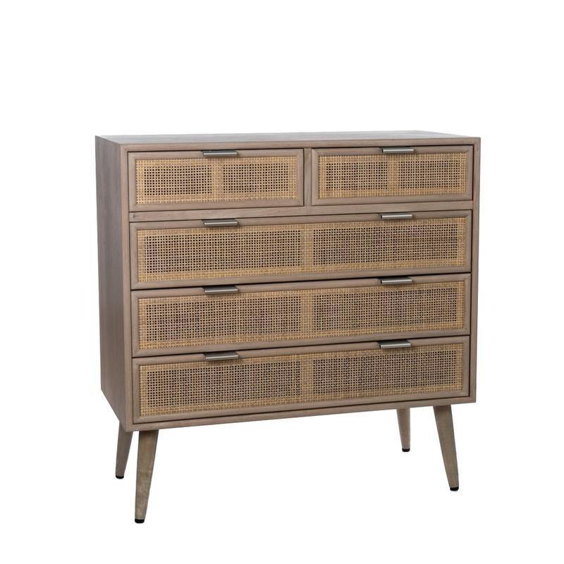 Cómoda de Rejilla y Ratán Trento - 80 x 37,5 x 81cm-ivvidek