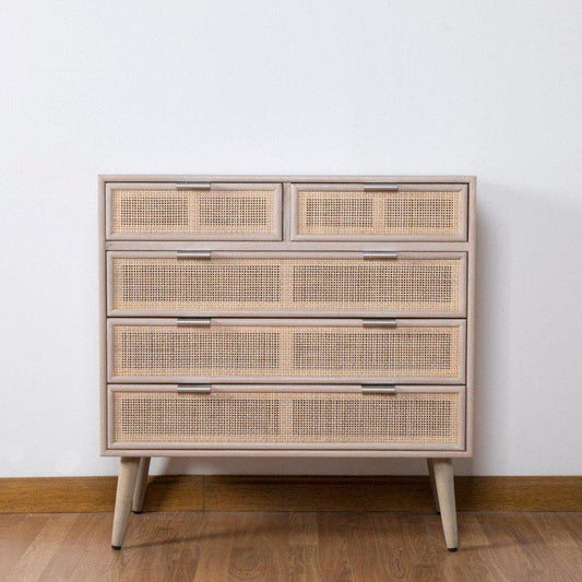 Cómoda de Rejilla y Ratán Trento - 80 x 37,5 x 81cm-ivvidek