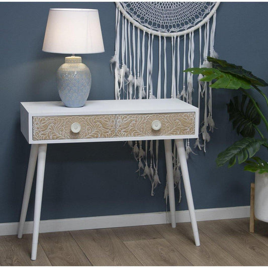 Consola Mandala de Madera Tallada - 90 x 40 x 78cm-ivvidek