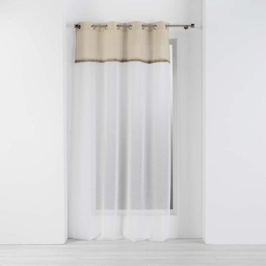 Cortina Blanca Visillo con Yute - 140x240cm-ivvidek