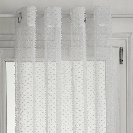 Cortina Visillo con Pompones Blanca - 140x260cm-ivvidek