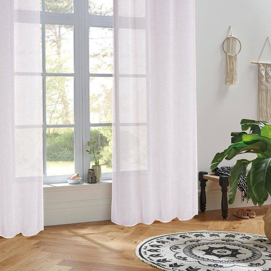 Cortina Visillo con Pompones Rosa - 140x260cm-ivvidek