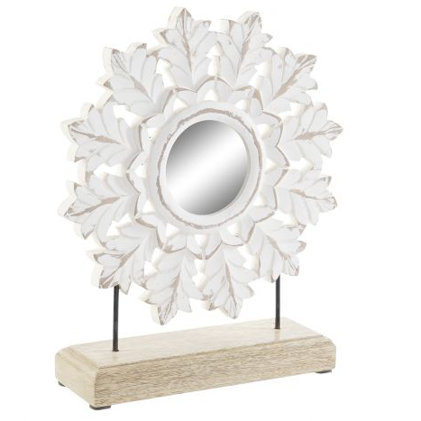 Espejo Mandala de Madera de Mango - 35X8X29cm-ivvidek