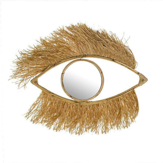 Espejo Ojo de Esparto y Bambú - "Africa" - 88x94cm-ivvidek