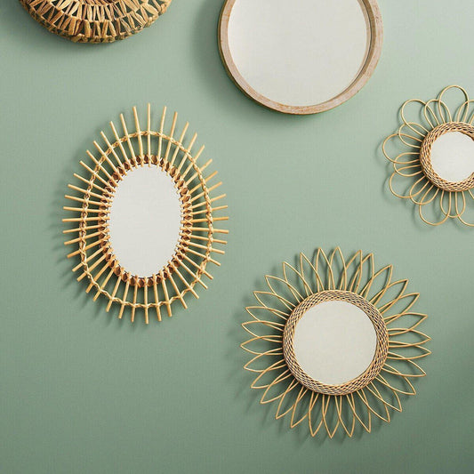 Espejo Ovalado de Ratán - 43 x 58cm-ivvidek