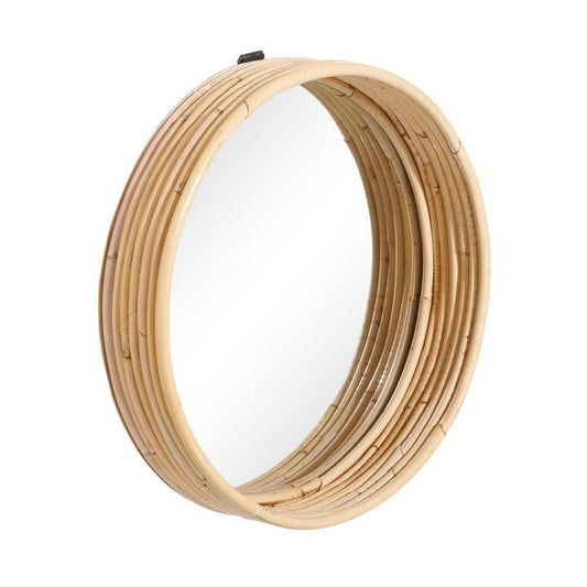 Espejo Redondo Ratán Natural - Ø38cm-ivvidek