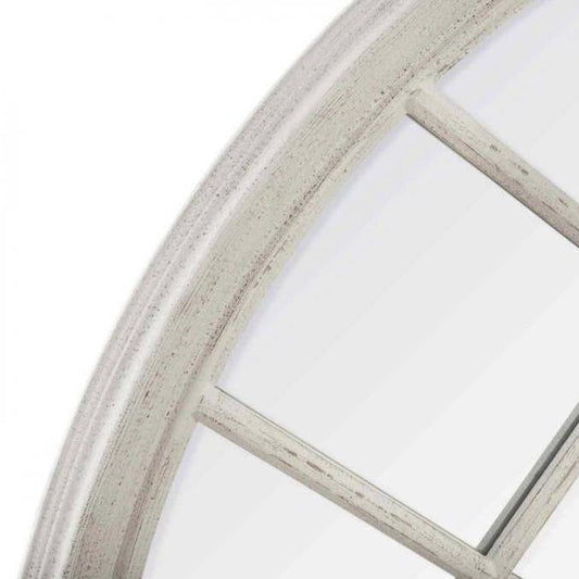 Espejo Ventana - Blanco Envejecido Ø120cm-ivvidek