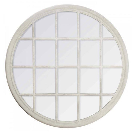 Espejo Ventana - Blanco Envejecido Ø120cm-ivvidek