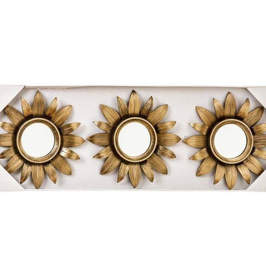 Espejos Flores Oro Envejecido - Ø25cm S/3-ivvidek