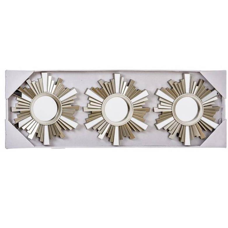 Espejos Sol Dorados - Ø25cm (set 3 ud)-ivvidek
