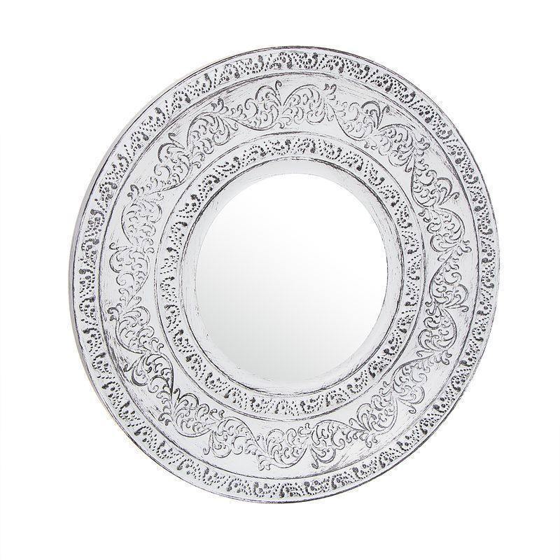 Espejos Tallados Blanco Envejecido - Ø25cm (set 3 ud)-ivvidek