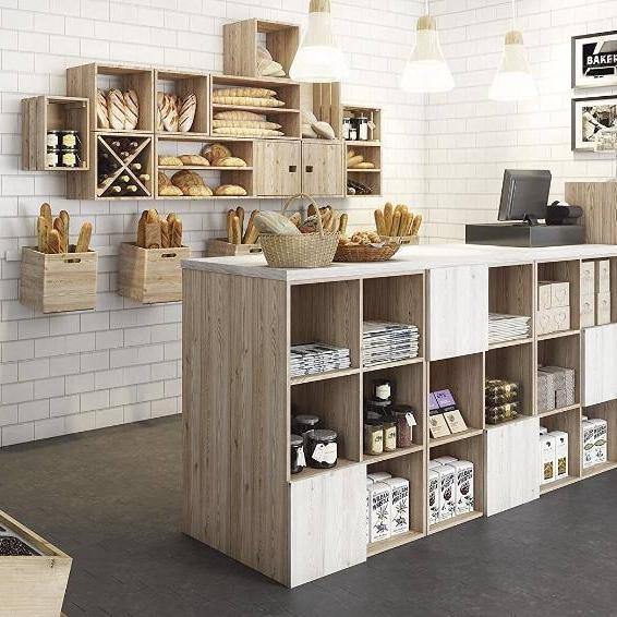 Estantería de Madera Pino Natural - 4 Cubos-ivvidek