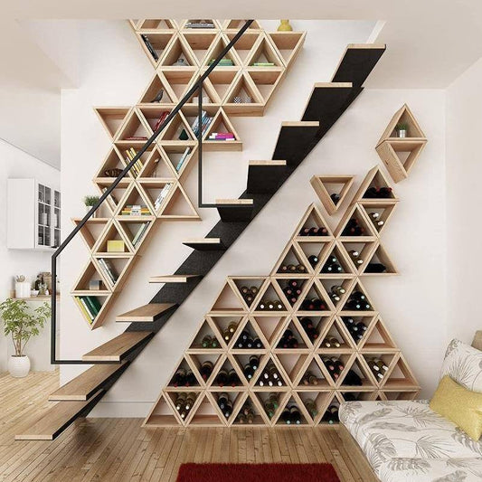 Estantería de Madera "Triángulo" - 36 x 25 x 36cm-ivvidek