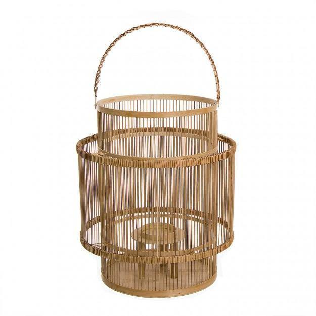 Farol de Bambú y Fibras Naturales - 66x46cm-ivvidek