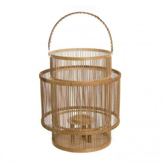 Farol de Bambú y Fibras Naturales - 66x46cm-ivvidek