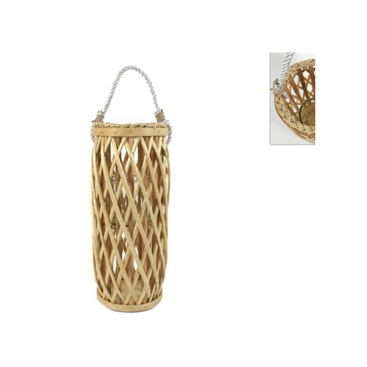 Farol Portavelas Mimbre Natural - 17 x 40cm-ivvidek