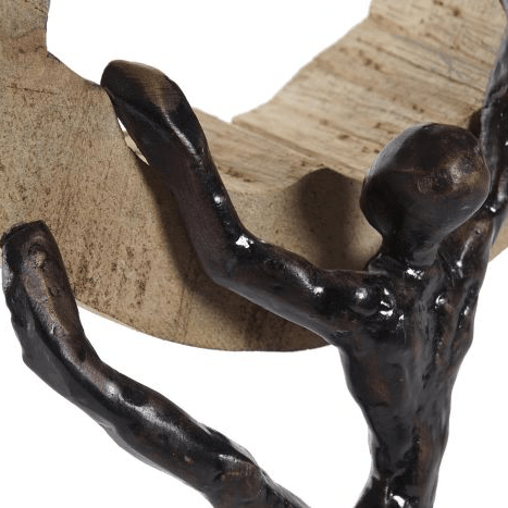 Figura Decorativa de Madera de Mango y Aluminio "Persona"-ivvidek