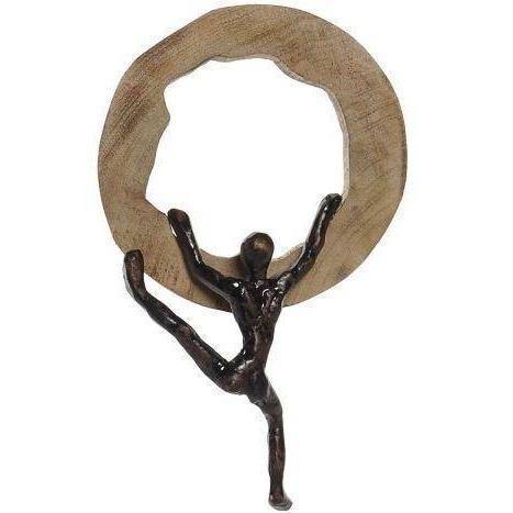 Figura Decorativa de Madera de Mango y Aluminio "Persona"-ivvidek