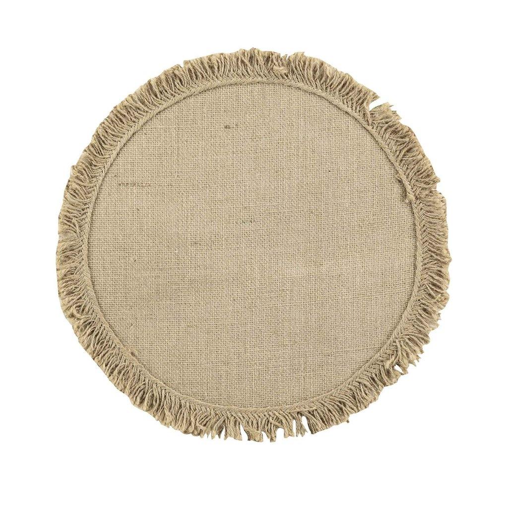 Mantel individual yute con flecos S/3 - Ø38CM-ivvidek