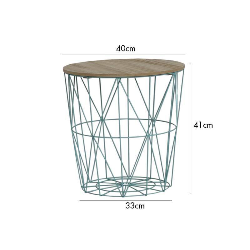 Mesa Auxiliar Azul con tapa de Madera-ivvidek