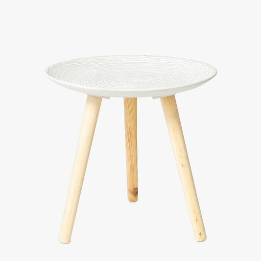 Mesa Auxiliar Espiral Blanco Envejecido-ivvidek