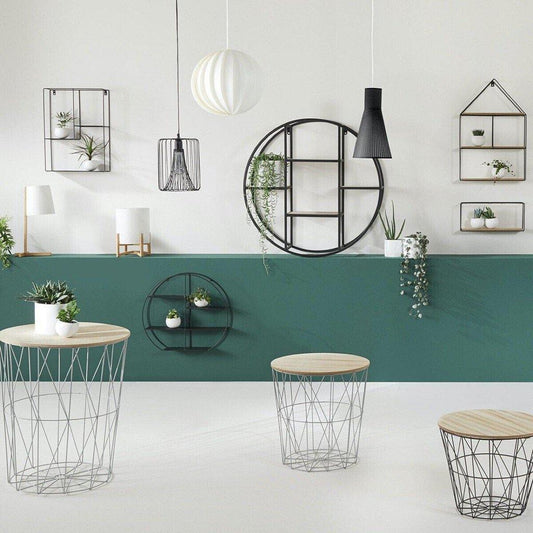 Mesa Auxiliar Negra Kumi con tapa de Madera-ivvidek