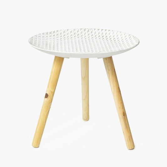 Mesa Auxiliar Rombos Blanco Envejecido-ivvidek