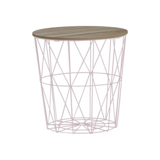 Mesa Auxiliar Rosa con tapa de Madera-ivvidek